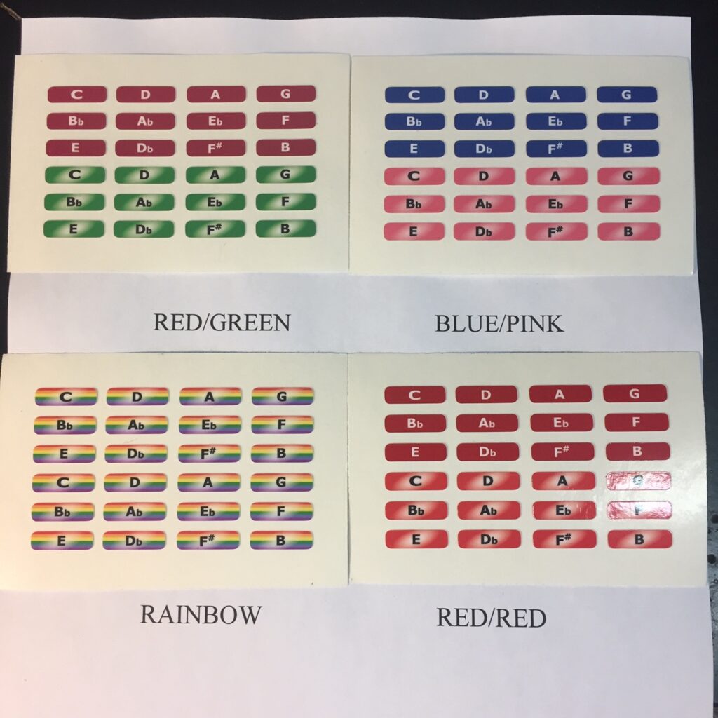 Harmonica Key Stickers New Colours Wilson Music Harmonica