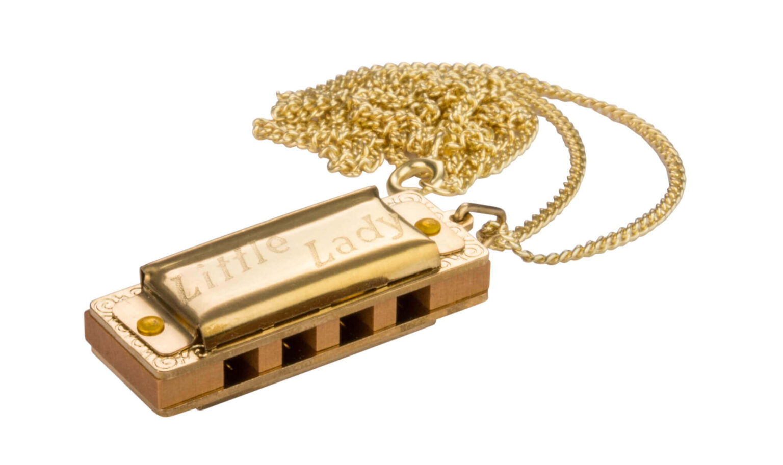 Hohner Little Lady Mini Harmonica Necklace (Gold Plated) Wilson Music